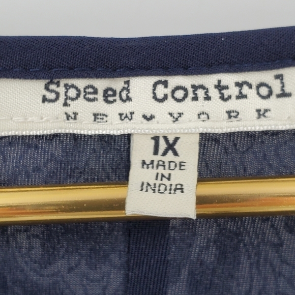 Speed Control NY navy blue and white long flowing dress 1X - Picture 11 of 16